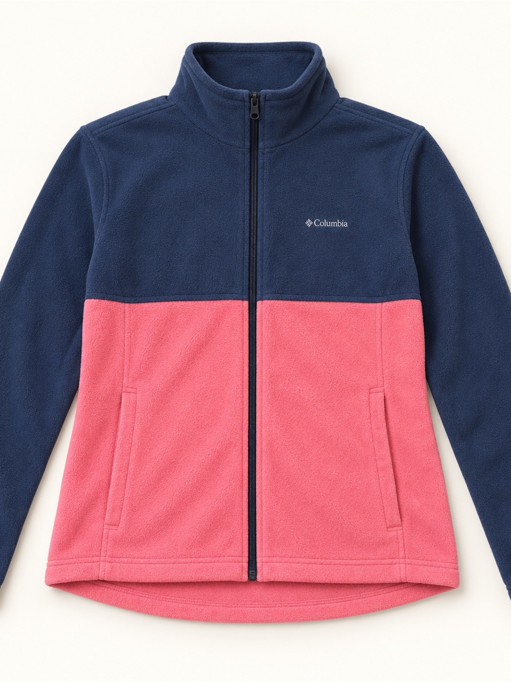 Columbia Navy and Pink Full-Zip Kids Fleece Jacket
